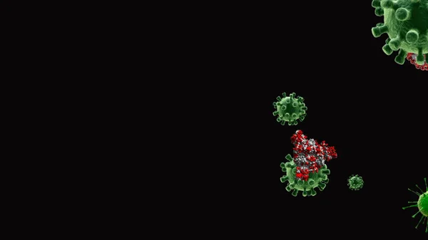 Coronavirus Covid Hücreleri Bakteriler Renkli Arka Planda Yüzen Bakteriler Virüs — Stok fotoğraf