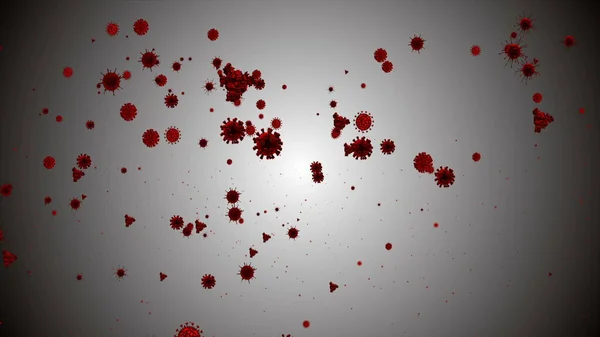 Ілюстрація Коронавірусу Коїд Клітин Бактерій Бактерій Плавають Кольоровому Тлі Вірусні — стокове фото
