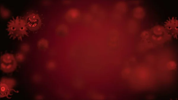 说明在彩色背景上漂浮的头孢病毒 软体动物 19细胞 细菌和细菌 病毒微型细胞模型 显微镜下的Emoji Charachters Smile Ncov Covid — 图库照片