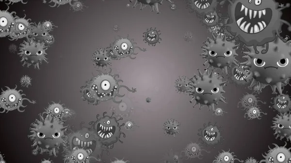 코로나 바이러스 Coronavirus 코로나 바이러스 Covid Cells 박테리아 Bacteria 박테리아 — 스톡 사진