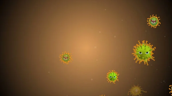 Illustration Von Coronavirus Covid Zellen Bakterien Bakterien Die Auf Farbigem — Stockfoto