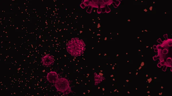 Ilustrace Koronaviru Kovid Buněk Bakterií Bakterie Plovoucí Barevném Pozadí Modely — Stock fotografie