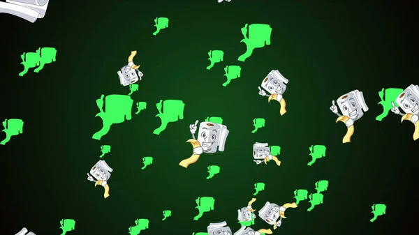 Toalett Roll Glad Emoji Partiklar Flöde Illustration Bakgrund Animation Toalettpapper — Stockfoto