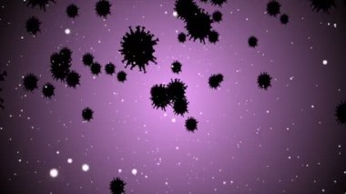 Coronavirus Covid-19 enfekte virüs 2019-ncov pnömoni kanında. Tıbbi Virüs gerçekçi bir model. Coronavirus animasyonu. Mikroorganizmalar, Patojen bakterileri. Parçacıklar.