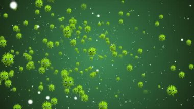 Coronavirus Covid-19 enfekte virüs 2019-ncov pnömoni kanında. Tıbbi Virüs gerçekçi bir model. Coronavirus animasyonu. Mikroorganizmalar, Patojen bakterileri. Parçacıklar.