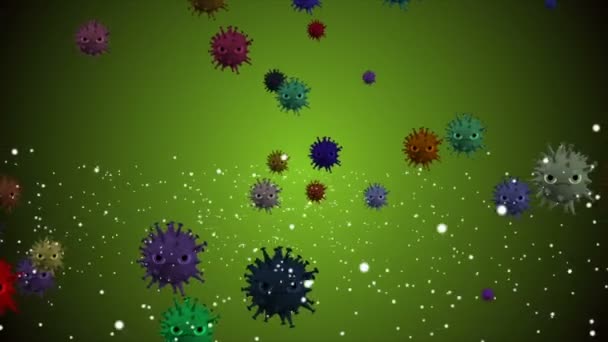 Coronavirus Covid Geïnfecteerd Virus 2019 Ncov Pneumonie Bloed Medisch Virus — Stockvideo
