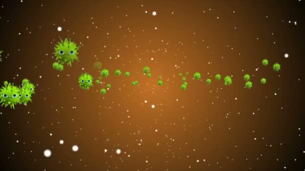 Coronavirus Covid 19感染病毒2019 Ncov肺炎 医学病毒现实模型 Coronavirus动画 微生物 病原体细菌 粒子数 — 图库视频影像