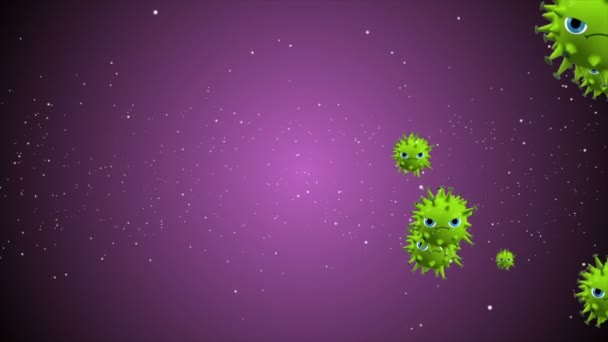 Animation Médicale Fond Cellules Virus Bactériens Dans Monde Virus Risque — Video