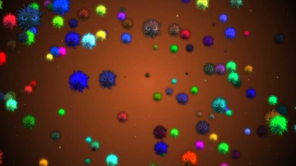 Ιατρικό Animation Υπόβαθρο Των Κυττάρων Βακτήρια Ιούς Στον Κόσμο Ιός — Αρχείο Βίντεο