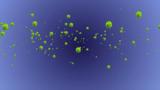 Fondo Animación Médica Las Células Virus Bacterias Mundo Virus Riesgo — Vídeos de Stock