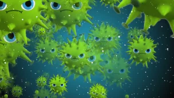 Fondo Animación Médica Las Células Virus Bacterias Mundo Virus Riesgo — Vídeo de stock