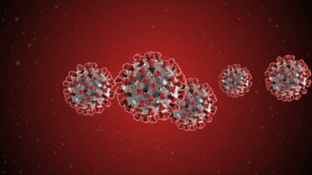 医学动画背景下的细胞 细菌病毒在世界上 人类危险病毒 Coronavirus 微观的观点 宏观细胞模型漂浮 — 图库视频影像