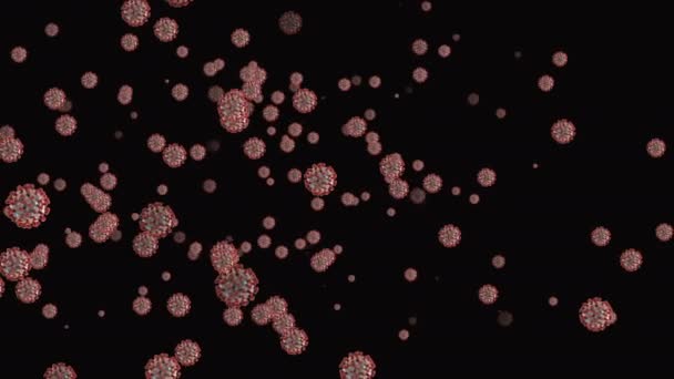 Medicinsk Animation Bakgrund Celler Bakterievirus Världen Människans Riskvirus Coronavirus Mikroskopisk — Stockvideo