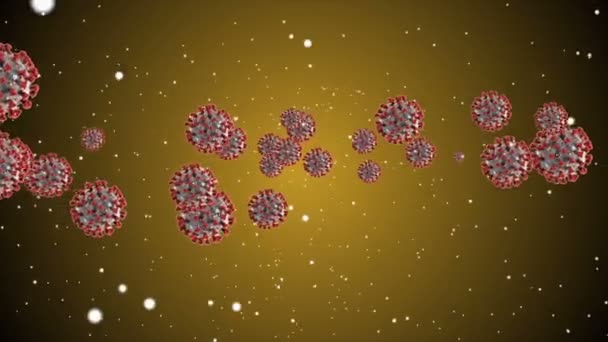 Medicinsk Animation Bakgrund Celler Bakterievirus Världen Människans Riskvirus Coronavirus Mikroskopisk — Stockvideo