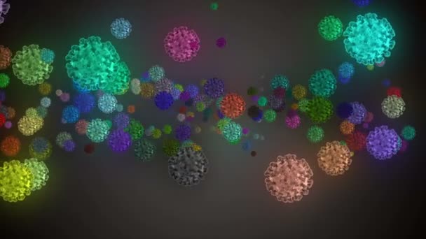 Medicinsk Animation Bakgrund Celler Bakterievirus Världen Människans Riskvirus Coronavirus Mikroskopisk — Stockvideo