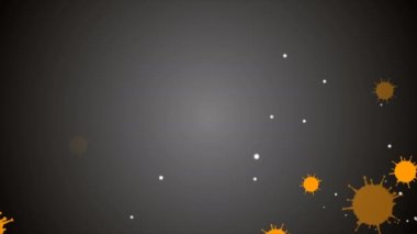 Hücrelerin tıbbi animasyon geçmişi, dünyadaki bakteri virüsleri. İnsan riski virüsü. Coronavirus. Mikroskobik görüntü. Makro hücre modelleri yüzüyor.