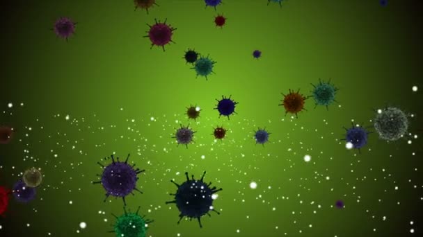 Animação Médica Fundo Células Bactérias Vírus Mundo Vírus Risco Humano — Vídeo de Stock