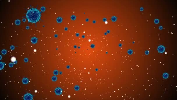 세포의 의학적 애니메이션 세계의 박테리아 바이러스입니다 인간의 바이러스 코로나 바이러스 — 비디오