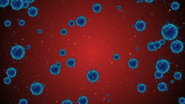 Медицинский Анимационный Фон Клеток Бактериальных Вирусов Мире Вирус Человеческого Риска — стоковое видео