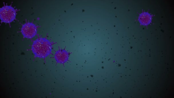 Medicinsk Animation Bakgrund Celler Bakterievirus Världen Människans Riskvirus Coronavirus Mikroskopisk — Stockvideo