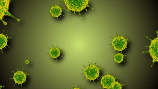 Fondo Animación Médica Las Células Virus Bacterias Mundo Virus Riesgo — Vídeo de stock