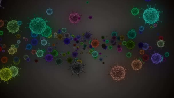 Animasi Medis Latar Belakang Sel Virus Bakteri Dunia Virus Risiko — Stok Video