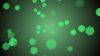 Hücrelerin tıbbi animasyon geçmişi, dünyadaki bakteri virüsleri. İnsan riski virüsü. Coronavirus. Mikroskobik görüntü. Makro hücre modelleri yüzüyor.