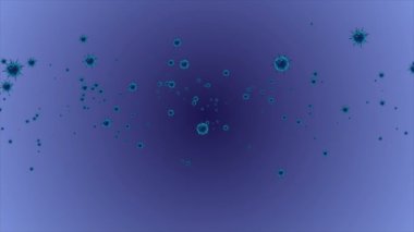 Hücrelerin tıbbi animasyon geçmişi, dünyadaki bakteri virüsleri. İnsan riski virüsü. Coronavirus. Mikroskobik görüntü. Makro hücre modelleri yüzüyor.