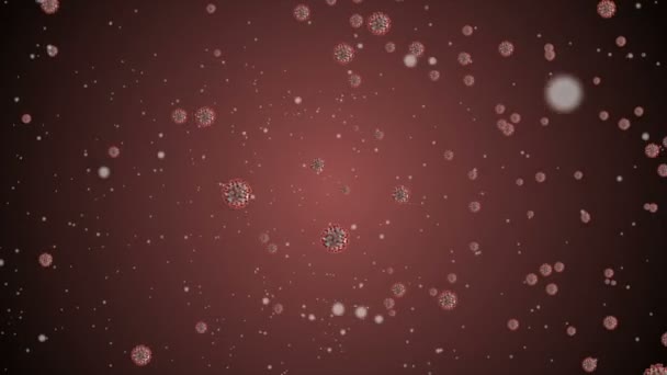 医学动画背景下的细胞 细菌病毒在世界上 人类危险病毒 Coronavirus 微观的观点 宏观细胞模型漂浮 — 图库视频影像