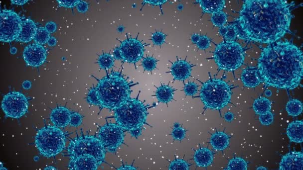 Fondo Animación Médica Las Células Virus Bacterias Mundo Virus Riesgo — Vídeo de stock