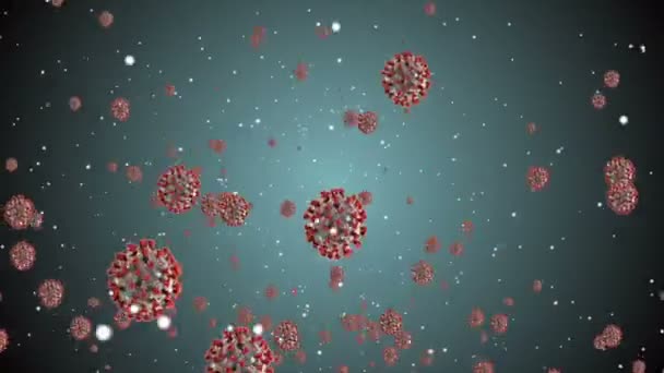 Medische Animatie Achtergrond Van Cellen Bacteriën Virussen Wereld Menselijk Risicovirus — Stockvideo