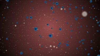 Hücrelerin tıbbi animasyon geçmişi, dünyadaki bakteri virüsleri. İnsan riski virüsü. Coronavirus. Mikroskobik görüntü. Makro hücre modelleri yüzüyor.