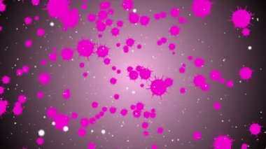Hücrelerin tıbbi animasyon geçmişi, dünyadaki bakteri virüsleri. İnsan riski virüsü. Coronavirus. Mikroskobik görüntü. Makro hücre modelleri yüzüyor.