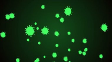 Coronavirus Covid-19 virüsü 2019-ncov pnömoni kanında. Tıbbi Virüs gerçekçi bir model. Döngülü Coronavirus animasyonu. Mikroorganizmalar, Patojen bakterileri. Parçacıklar.