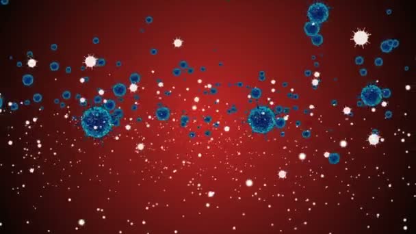 Medyczne Tło Animacji Komórek Wirusów Bakterii Świecie Ludzki Wirus Ryzyka — Wideo stockowe