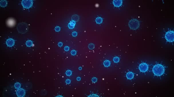 Medicinsk Animation Bakgrund Celler Bakterievirus Världen Människans Riskvirus Coronavirus Mikroskopisk — Stockvideo