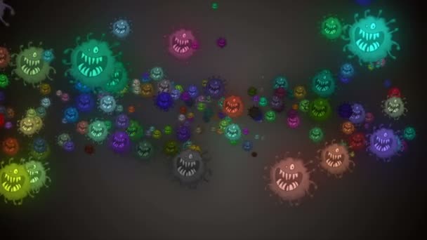 Hücrelerin Tıbbi Animasyon Geçmişi Dünyadaki Bakteri Virüsleri Nsan Riski Virüsü — Stok video