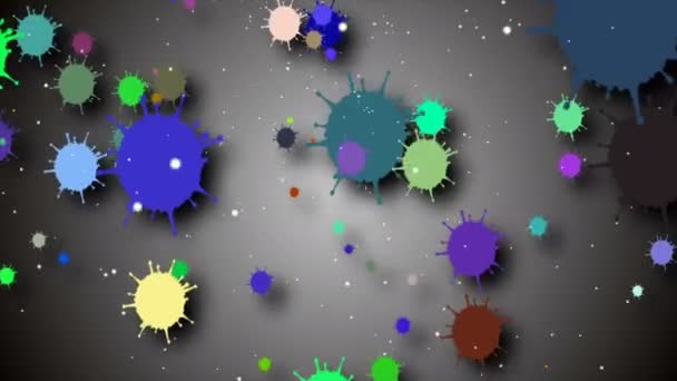 Looped Coronavirus Covid Infected Virus 2019 Ncov Pneumonia Blood Model — Stok Video