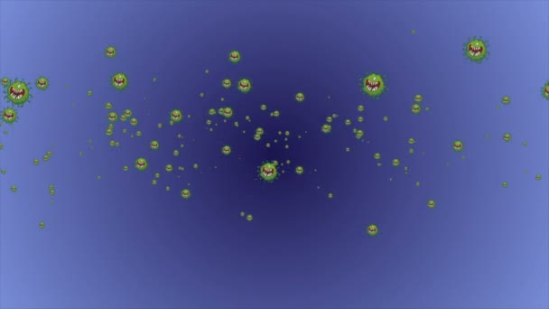 ループ状のコロナウイルスCovid 19感染ウイルス2019 Ncv肺炎が血液中に発生しました 医学ウイルスの現実的なモデル コロナウイルスのアニメーションを見ています 微生物病原菌 第二条 — ストック動画