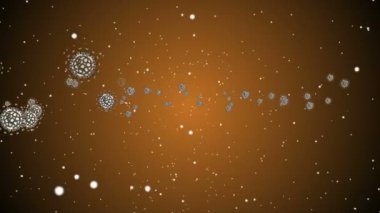 Coronavirus Covid-19 virüsü 2019-ncov pnömoni kanında. Tıbbi Virüs gerçekçi bir model. Döngülü Coronavirus animasyonu. Mikroorganizmalar, Patojen bakterileri. Parçacıklar.