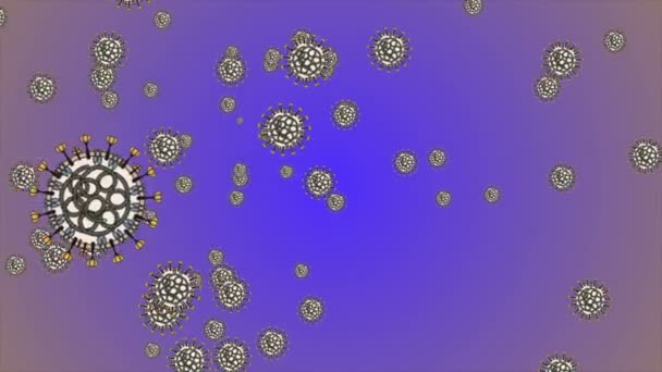 Looped Coronavirus Covid Infected Virus 2019 Ncov Pneumonia Blood Model — Stok Video