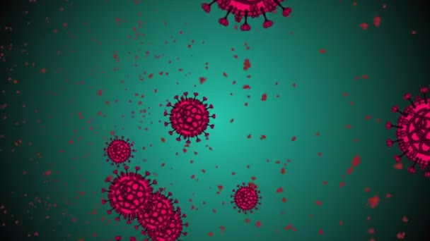 Coronavirus Bucle Covid Infectado Virus 2019 Ncov Neumonía Sangre Modelo — Vídeo de stock