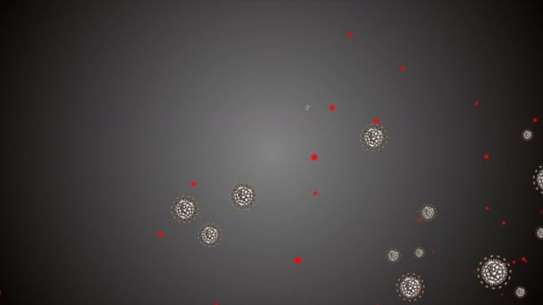 Looped Coronavirus Covid Infected Virus 2019 Ncov Pneumonia Blood Model — Stok Video