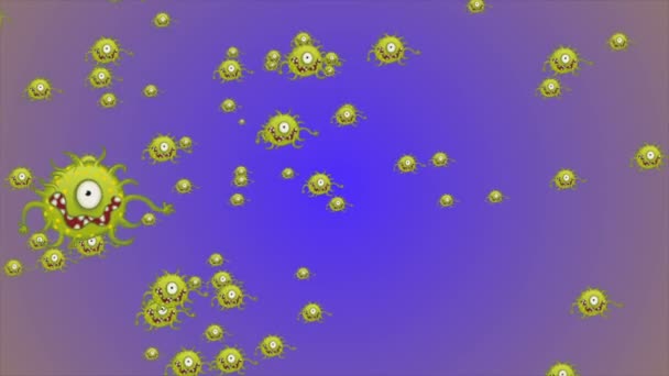 Coronavirus Looped Covid Infectado Vírus 2019 Ncov Pneumonia Sangue Modelo — Vídeo de Stock