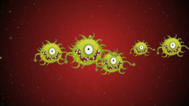 Coronavirus Looped Covid Infectado Vírus 2019 Ncov Pneumonia Sangue Modelo — Vídeo de Stock