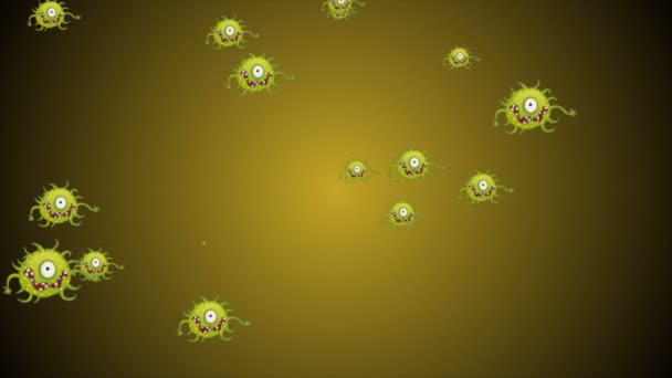 环状Coronavirus Covid 19感染病毒2019 Ncov肺炎 医学病毒现实模型 环行Coronavirus动画 微生物 病原体细菌 粒子数 — 图库视频影像