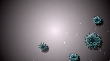 Coronavirus Covid-19 enfekte virüs 2019-ncov pnömoni kanında. Tıbbi Virüs gerçekçi bir model. Coronavirus animasyonu. Mikroorganizmalar, Patojen bakterileri. Parçacıklar.