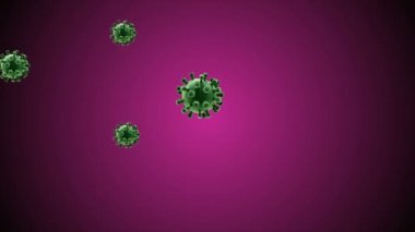 Coronavirus Covid-19 enfekte virüs 2019-ncov pnömoni kanında. Tıbbi Virüs gerçekçi bir model. Coronavirus animasyonu. Mikroorganizmalar, Patojen bakterileri. Parçacıklar.