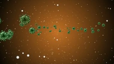 Coronavirus Hücreleri illüstrasyon arka planı. Coronavirus Covid-19 enfekte virüs 2019-ncov pnömoni kanında. Tıbbi Virüs gerçekçi bir model. Coronavirus duvar kağıdı. Mikroorganizmalar, Patojenler bakterisi.
