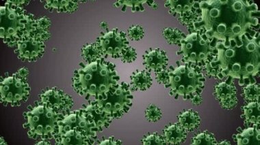 Coronavirus Hücreleri illüstrasyon arka planı. Coronavirus Covid-19 enfekte virüs 2019-ncov pnömoni kanında. Tıbbi Virüs gerçekçi bir model. Coronavirus duvar kağıdı. Mikroorganizmalar, Patojenler bakterisi.